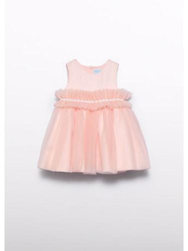 Бебешка официална рокля с тюл в светлорозов цвят Abel and Lula