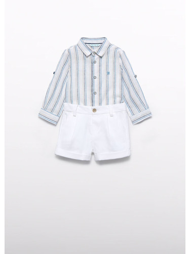 Бебешки официален комплект от къс панталон и риза на райе Abel and Lula