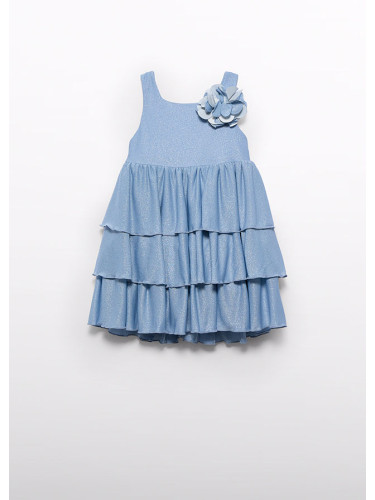 Детска рокля на волани в син цвят Abel&Lula