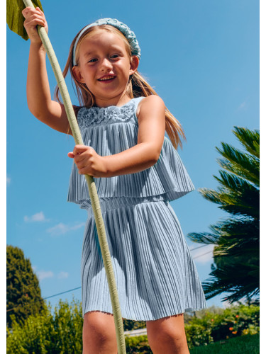 Комплект пола и топ плисе в син цвят Abel& Lula