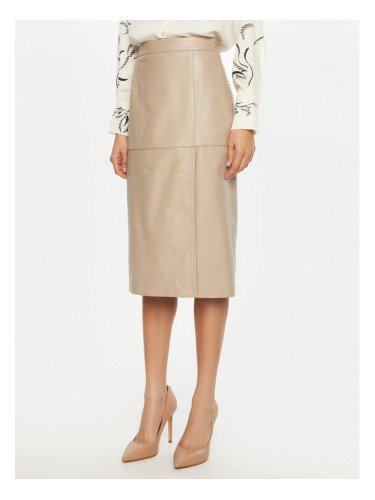 Marella Кожена пола Bambino 2513401011 Екрю Regular Fit