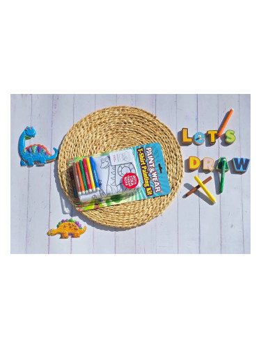 Детска тениска и маркери Рисуване без край - Динозаври