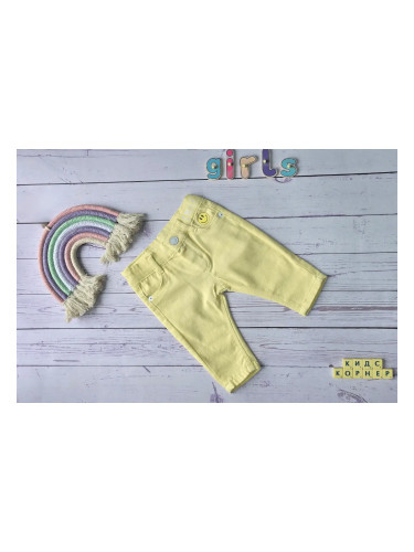 Леки бебешки дънки за момиче Yellow Smile