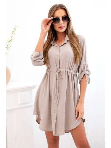 Kesi Włoski Dress with button closure and tie at the waist fango