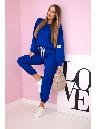 Kesi Włoski Set sweatshirt + pants buttery fabric cornflower blue