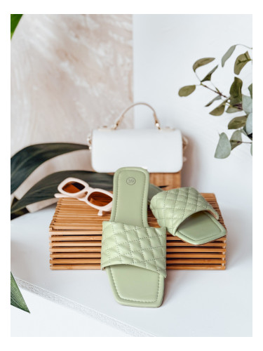 Дамски зелени чехли SATELIVA