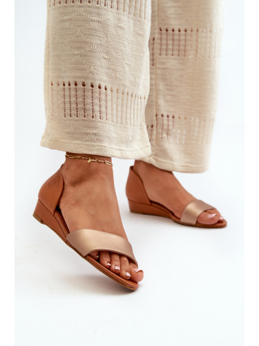 Кожени сандали Maciejka 1971-68 кафяво-златисти