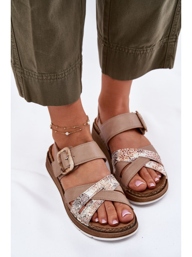 Дамски Сандали С Катарама Бежови Inblu