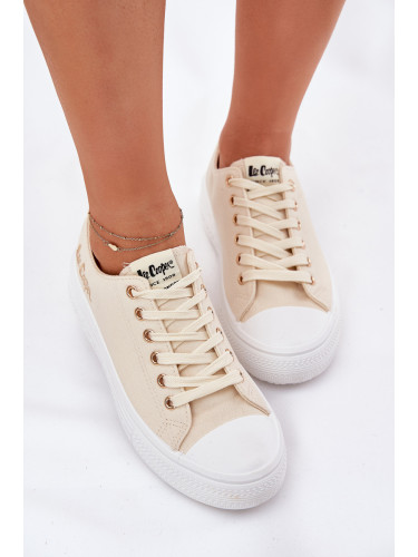 Дамски Кецове На Платформа Бежови Lee Cooper