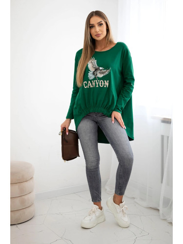 Kesi Women's blouse with eagle and Canyon inscription green