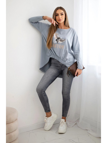 Kesi Women's blouse with eagle and Canyon inscription grey