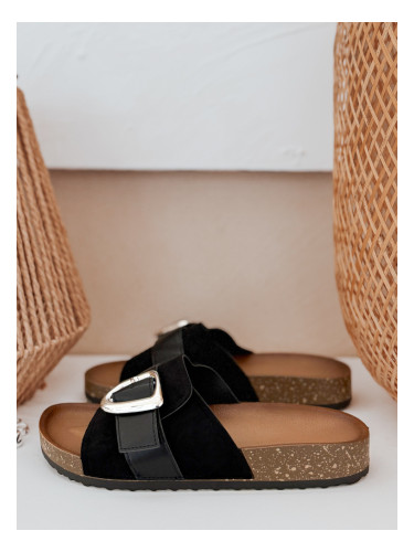 Дамски черни чехли NOLVINA