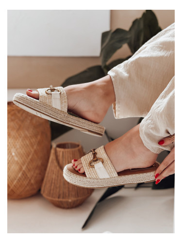 Klapki damskie MISSWAVE beżowe Dstreet