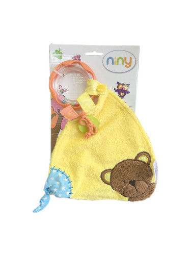 Бебешка играчка за гушкане с дрънкалка Niny - Мечето Матахи