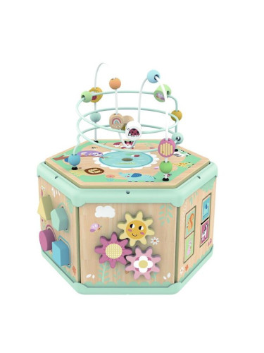 Дървен активен куб TookyToy 7 в 1