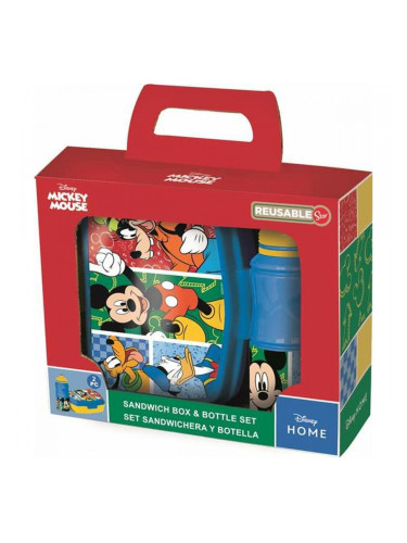 Поставка за Пикник с Включена Бутилка Mickey Mouse Mickey Has Fun