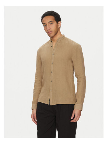 HUGO Риза Elvory 50490740 Бежов Slim Fit