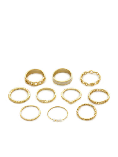 Комплект пръстена Pieces 17146764 Златист