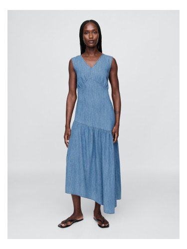 GAP Asymmetric denim midi dress - Women's