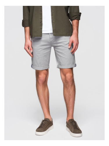 Ombre Men's classic chino shorts with rolled up leg - grey
