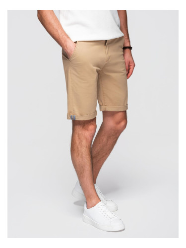 Ombre Classic men's chino shorts with rolled up leg - beige