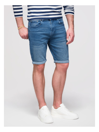 Ombre Men's denim shorts with rolled up leg - blue