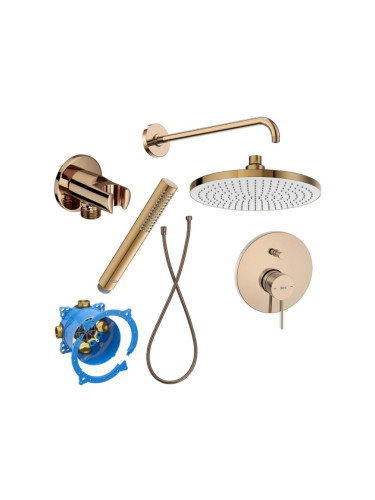Комплект вграден смесител Ona, с аксесоари, EVERLUX, розово злато