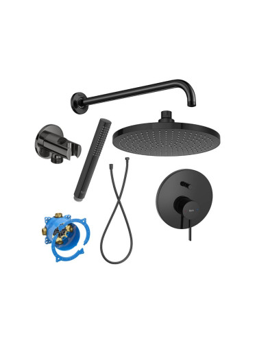 Комплект вграден смесител Ona, с аксесоари, EVERLUX, титаново черно