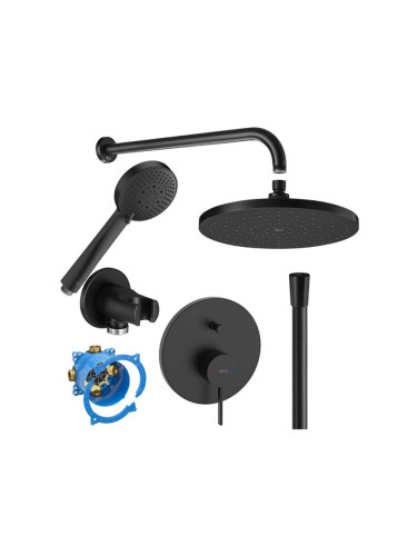 Комплект вграден смесител Ona, с аксесоари, Black Matt