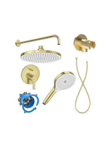 Комплект вграден смесител Targa, с аксесоари, Brushed Brass