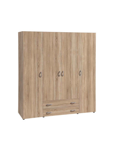 ГАРДЕРОБ БЕЙС С 4 ВРАТИ И 2 ЧЕКМЕДЖЕТА 161/53/176 СМ В ДЪБ СОНОМА