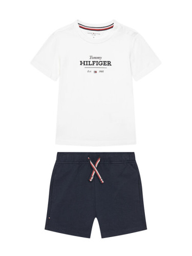 Tommy Hilfiger Комплект тишърт и панталонки Monotype KN0KN02047 Тъмносин Regular Fit