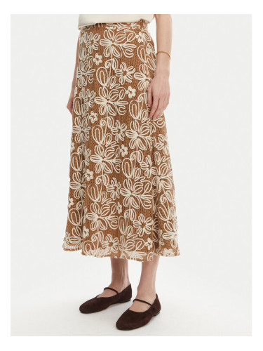 Luisa Spagnoli Миди пола Tenente 541989 Бежов Regular Fit