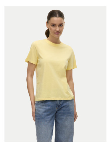 Vero Moda Тишърт Paulina 10316991 Жълт Regular Fit