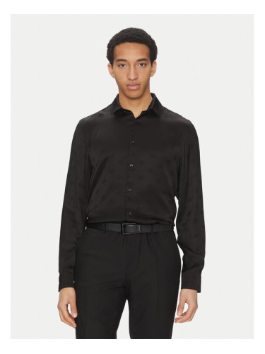 HUGO Риза Elisha02 50539726 Черен Extra Slim Fit