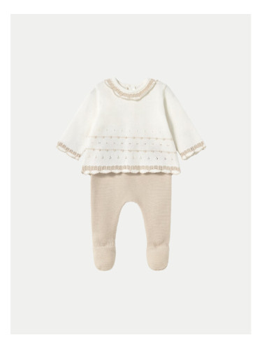 Mayoral Комплект блуза и ританки 1587 Бежов Regular Fit