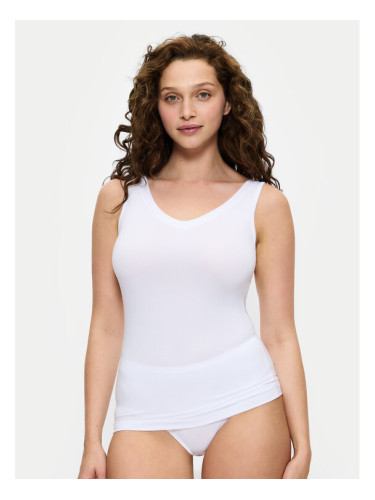 Triumph топ Sense Of Modal 10224796 Бял Slim Fit