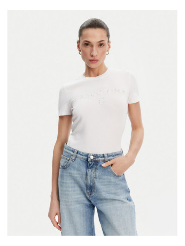 Fracomina Тишърт FP25ST3011J449N5 Бял Slim Fit