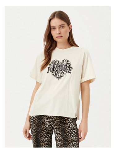 ONLY Тишърт Lucy 15339887 Бежов Loose Fit