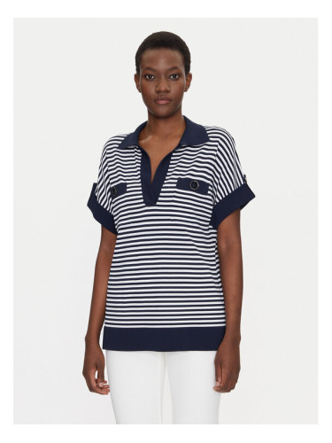 Luisa Spagnoli Тениска с яка и копчета Caio 58672 Бял Regular Fit