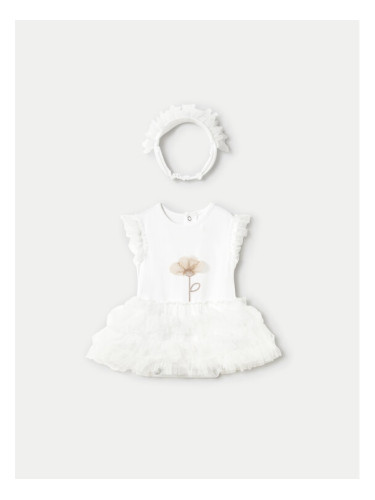 Mayoral Елегантна рокля 1756 Бял Regular Fit