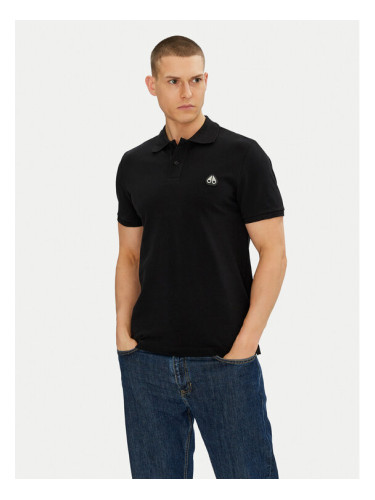 Moose Knuckles Тениска с яка и копчета Everett M34MT712 Черен Slim Fit