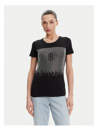 Fracomina Тишърт FP25ST3002J449N4 Черен Regular Fit