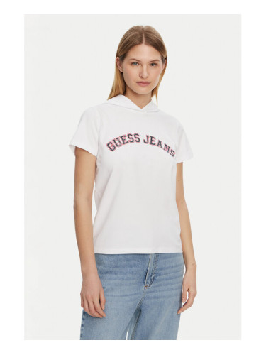 Guess Jeans Тишърт W5GP28 J1314 Бял Regular Fit