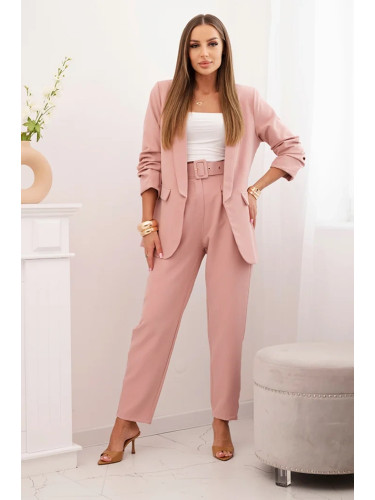 Kesi Włoski Elegant set of jackets and trousers powder pink