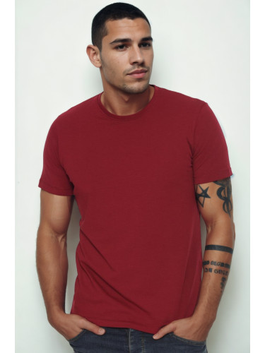 T9569 DEWBERRY BICYCLE COLLAR MEN'S T-SHIRT-BURGUNDY