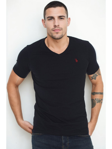 T9568 DEWBERRY V-NECK MEN'S T-SHIRT-NAVY BLUE