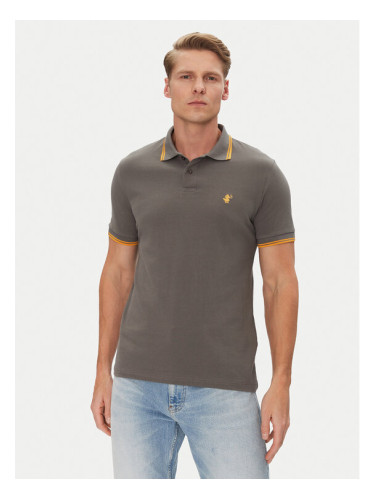 Save The Duck Тениска с яка и копчета DR0136M BATE20 Сив Regular Fit