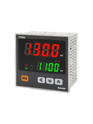 Термоконтролер TCN4L-22R, 24VAC/24~48VDC, -100~1200°C, Cu50, Pt100, J, K, L, R, S, T, релеен/SSR+ 2 алармени