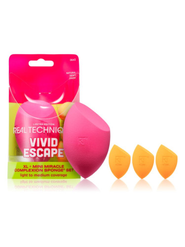 Real Techniques Vivid Escape Complexion Perfection Sponge set грим комплект